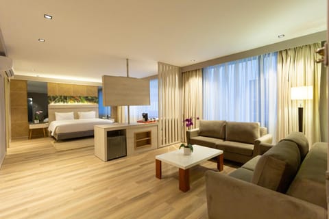 Bed, TV and multimedia, Living room, Photo of the whole room, Seating area, Bedroom, hair dresser