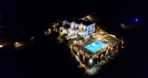 Night, Bird's eye view, Swimming pool