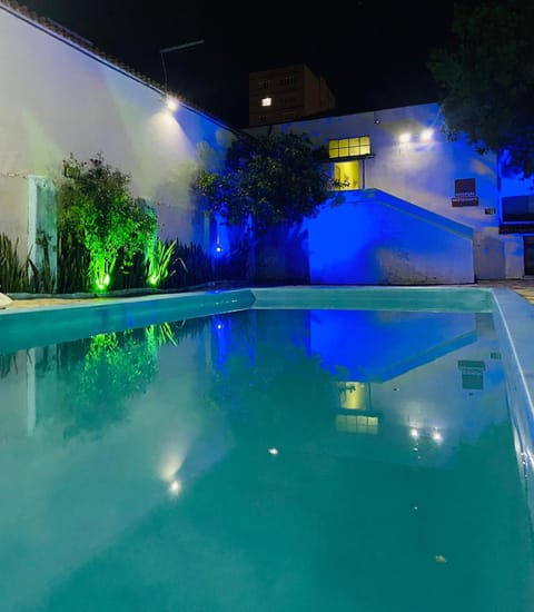 Night, Pool view, Swimming pool