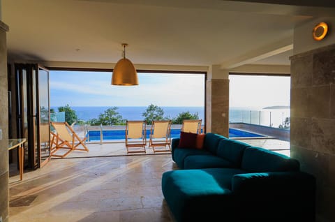 Living room, Seating area, Sea view