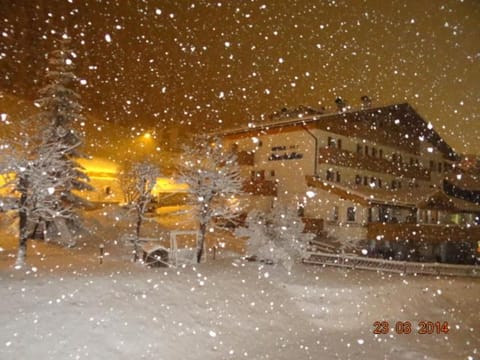 Property building, Night, Winter