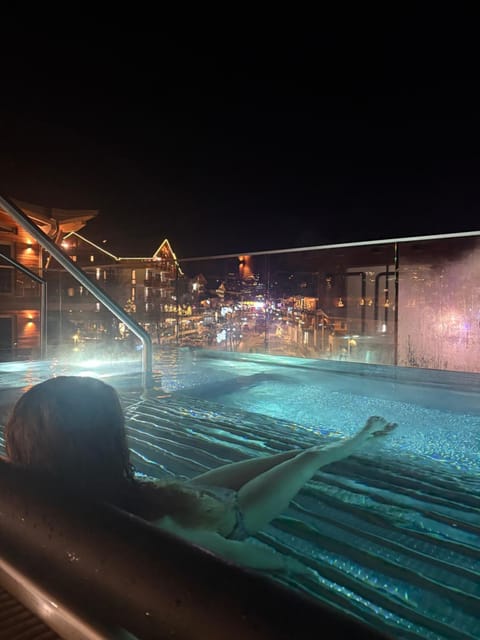 Night, Pool view, Swimming pool