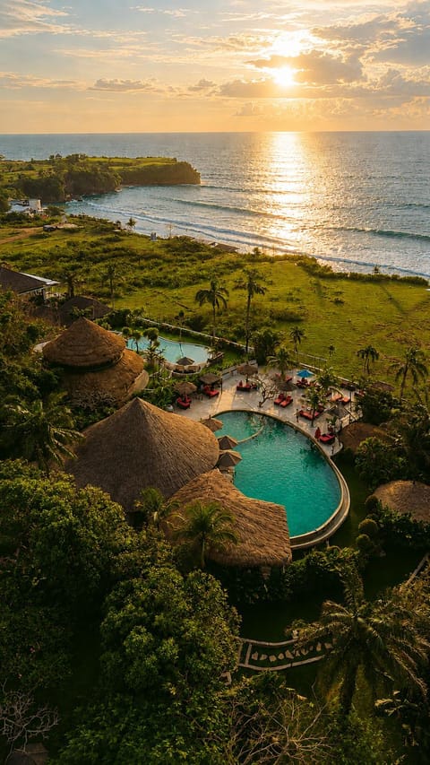 Sea view, Swimming pool, Sunset, sunbed