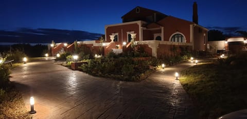 Property building, Night, Garden