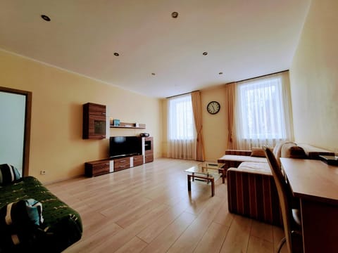 Bed, Day, TV and multimedia, Living room, Photo of the whole room, Seating area, flat iron