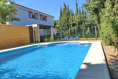 Swimming pool, sunbed