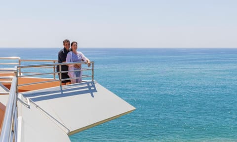Day, People, Natural landscape, View (from property/room), Balcony/Terrace, Sea view, group of guests