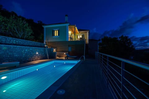 Property building, Night, Swimming pool
