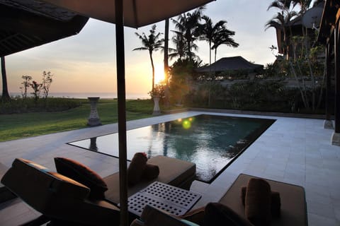 Natural landscape, Pool view, Swimming pool, Sunset