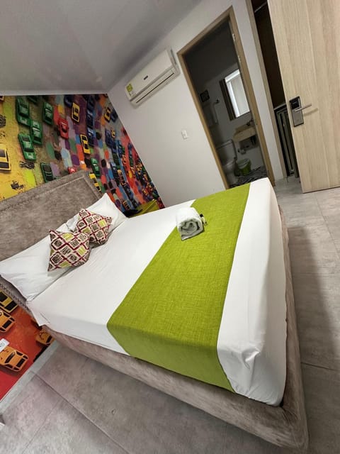 Bed, air conditioner