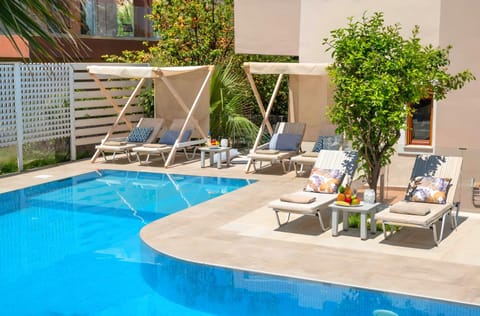 Patio, Spring, Day, Garden, Garden view, Pool view, Swimming pool, sunbed