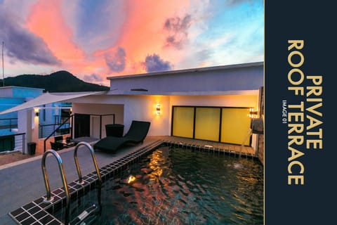 Swimming pool, Sunset