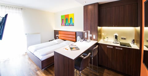 Bed, Kitchen or kitchenette