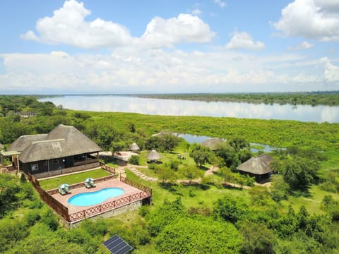 Natural landscape, Bird's eye view, River view, Swimming pool
