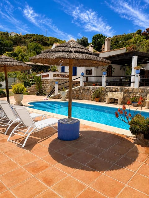 Property building, Swimming pool, sunbed