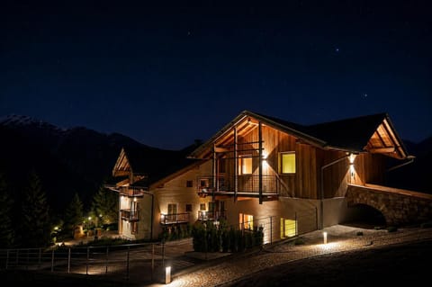Property building, Night, Natural landscape, View (from property/room), Mountain view