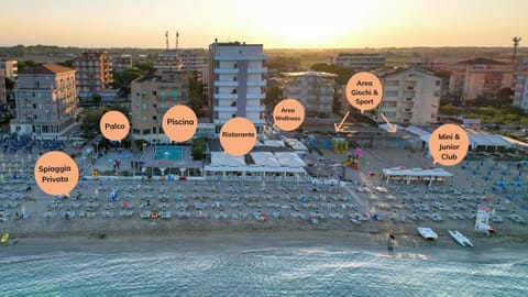 Bird's eye view, Summer, Beach, Evening entertainment, Sea view, Sunset