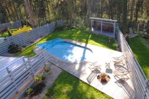 Patio, Natural landscape, Pool view, Swimming pool, sunbed