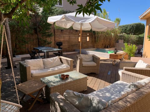 Patio, BBQ facilities, Swimming pool