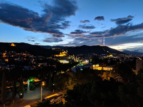 Night, Natural landscape, Balcony/Terrace, City view, Mountain view