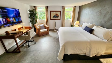 Bed, TV and multimedia, Photo of the whole room, Seating area, Bedroom