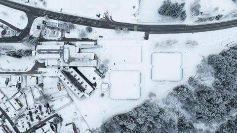 Neighbourhood, Bird's eye view, Winter, Street view
