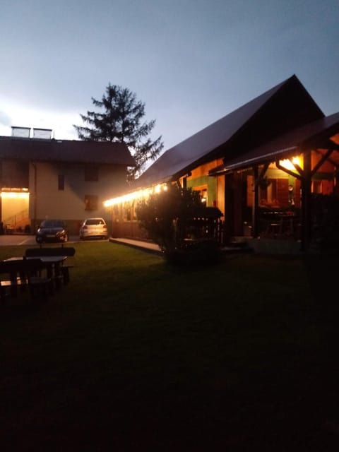 Property building, Night, Garden