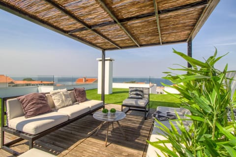 Patio, View (from property/room), Balcony/Terrace, Seating area, Sea view, sunbed