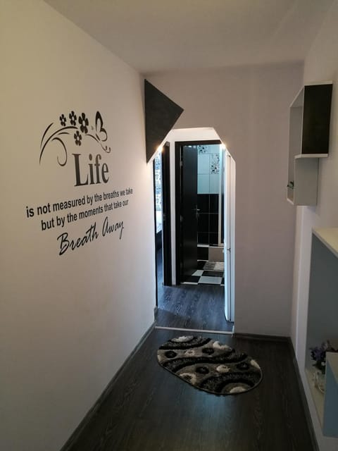 white black rooms Apartment in Serbia