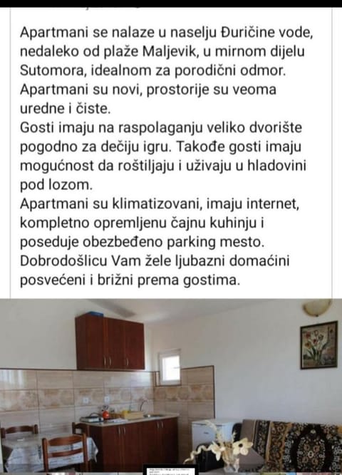 Apartmani Joca Apartment in Montenegro