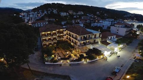 Property building, Night, Natural landscape, Bird's eye view