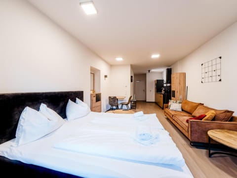 Bed, Living room, Bedroom