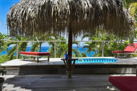 Patio, Pool view, Swimming pool, sunbed