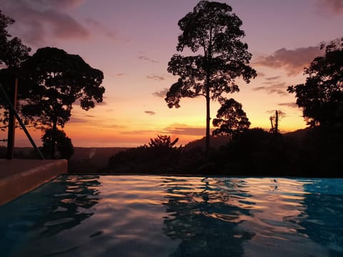 Swimming pool, Sunset