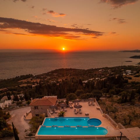 Bird's eye view, Sunset