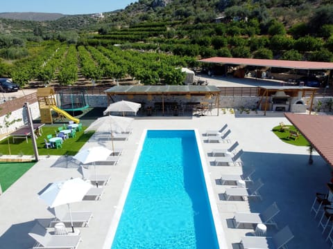 Property building, Patio, Day, Natural landscape, Children play ground, Children play ground, Mountain view, Pool view, Swimming pool, sunbed