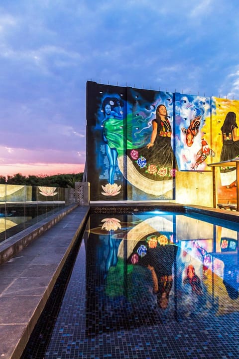 Decorative detail, Pool view, Sea view, Swimming pool, Swimming pool, Sunset