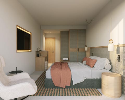 Bed, TV and multimedia, Photo of the whole room, Bedroom