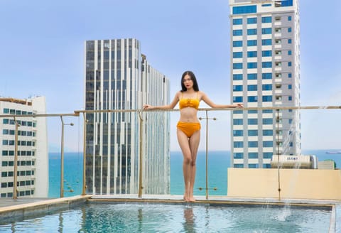 Day, People, Natural landscape, View (from property/room), Balcony/Terrace, City view, Pool view, Sea view, Swimming pool, Swimming pool