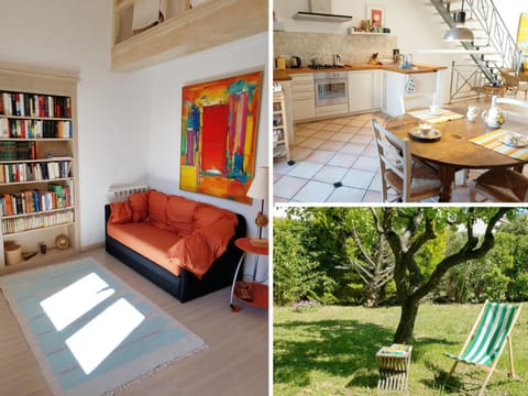 Garden, Library, Kitchen or kitchenette, Living room, Bedroom
