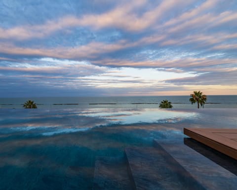 Pool view, Sea view, Swimming pool, Sunset