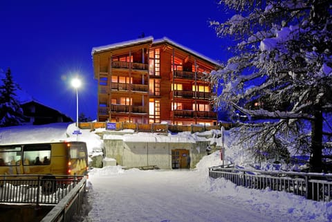 Facade/entrance, Night, Winter, On site