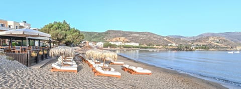 Day, Natural landscape, Beach, Mountain view, Sea view, sunbed