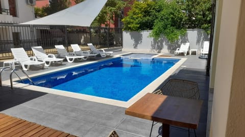 Patio, Summer, Swimming pool, sunbed