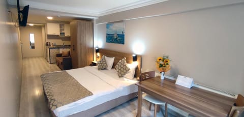 Bed, Kitchen or kitchenette, Photo of the whole room, Seating area, Bedroom