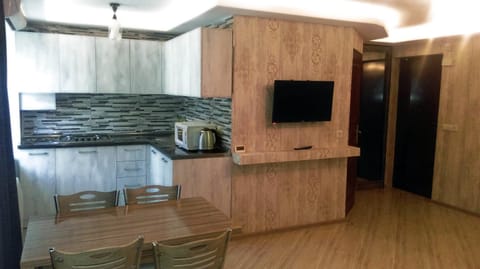 TV and multimedia, Kitchen or kitchenette, Living room, Photo of the whole room, Decorative detail, Seating area