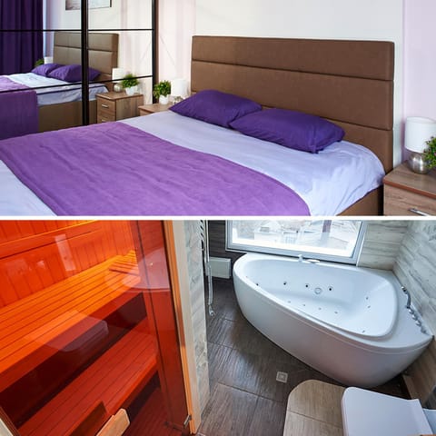Bed, Bathroom, Photo of the whole room, Bedroom, Bath