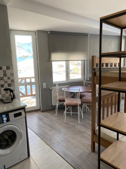 Bed, Kitchen or kitchenette, Photo of the whole room, Dining area, Bedroom, minibar, pet friendly, stove