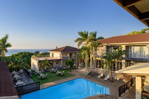 Property building, Patio, Day, Balcony/Terrace, Pool view, Sea view, Swimming pool
