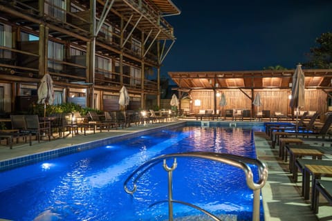 Night, Pool view, Swimming pool